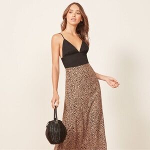 NEW Reformation Delilah Tie-Shoulder Top Rayon Viscose Linen Feel Strappy Sz 12